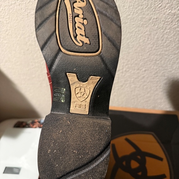 Ariat Original Baby Fat Red Boots Hard To Find SZ 9.5 - Picture 10 of 14